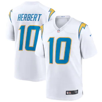 mens nike justin herbert white los angeles chargers game je